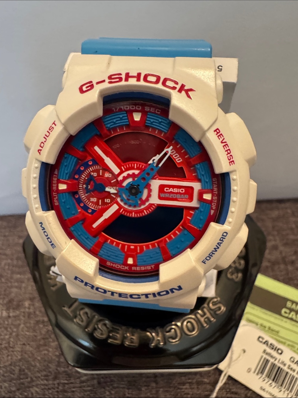 G-Shock White, Red & Blue Sport Digital-Analog Watch